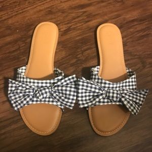 Gingham Print Sandals